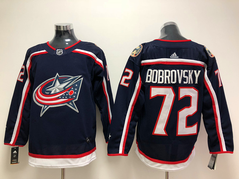 Men's Columbus Blue Jackets Sergei Bobrovsky #72 Navy Home Breakaway Jersey